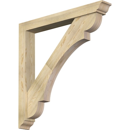 Ekena Millwork Olympic Traditional Rough Sawn Bracket w/ Offset Brace, Douglas Fir, 6"W x 46"D x 46"H BKT0604X46X46OLY01RDF